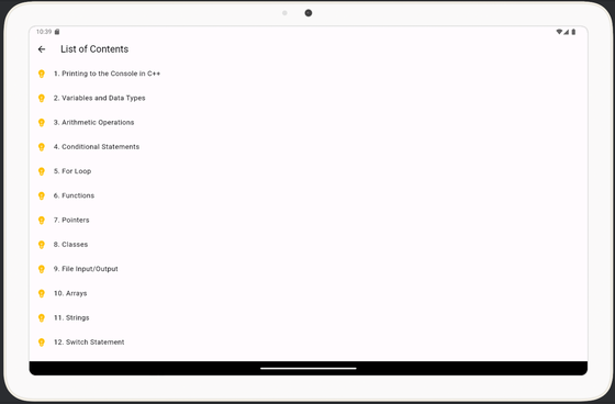 Table of contents
