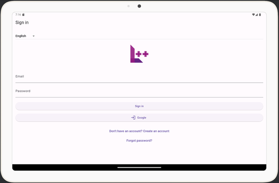 Sign-in screen